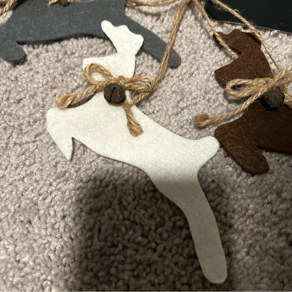 Napa Home & Garden Felt Leaping Stag Silhouette Christmas Ornaments, Set Of 3